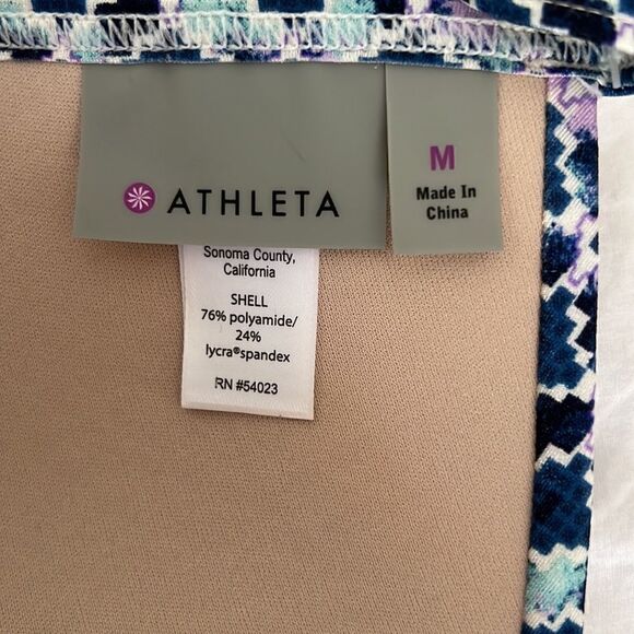 Athlete AQUALUXE Print Halter Bikini Top in Blue Tile - Picture 4 of 7